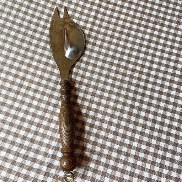 VTG WMF Sporkife Stainless Steel Spoon Knife Fork All In One With Wooden Handle - Picture 2 of 6